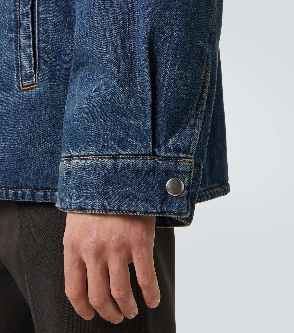 Miu Miu Corduroy-trimmed denim down jacket Miu Miu