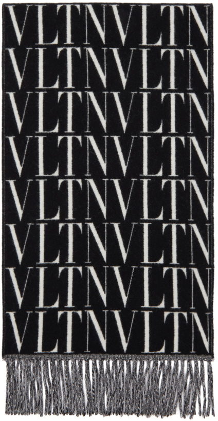 Photo: Valentino Garavani Black & Off-White VLTN Times Scarf