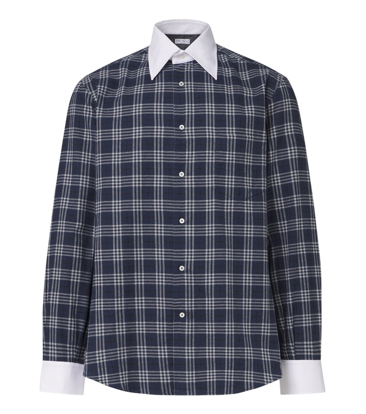 Photo: Brunello Cucinelli Checked cotton-blend flannel shirt
