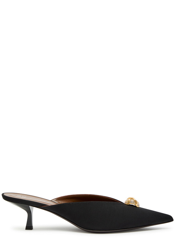 Photo: Giuseppe Zanotti Raquel 50 Crystal-embellished Woven Mules Black