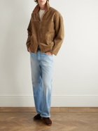 MANAAKI - Wiri Leather-Trimmed Cotton-Corduroy Jacket - Brown