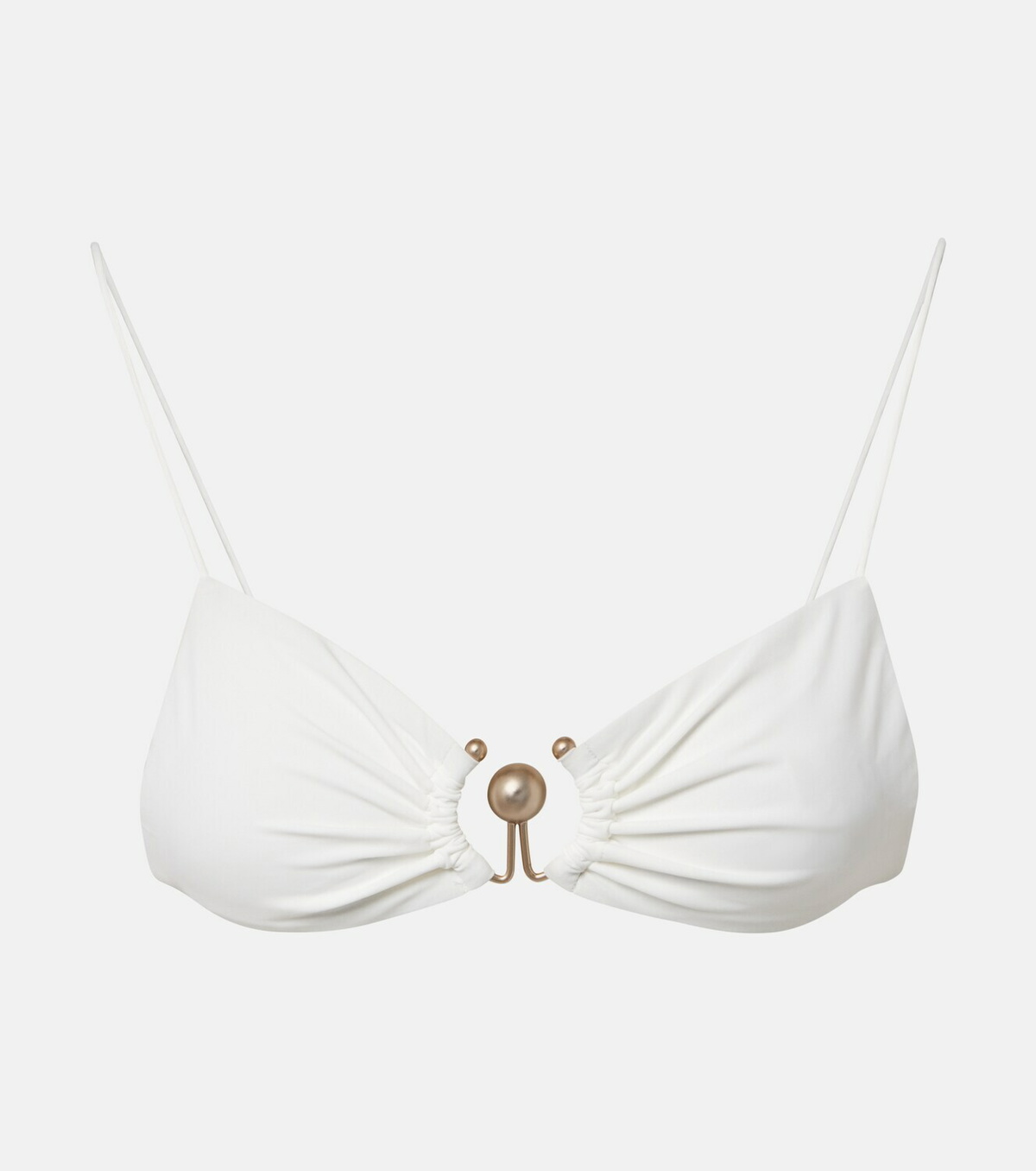 Christopher Esber Ring-detail ruched bikini top