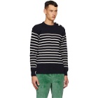 Marc Jacobs Navy Armor-Lux Edition Wool Striped Sweatshirt