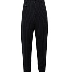 Rochas - Tapered Pinstriped Virgin Wool Trousers - Black