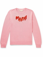 Marni - Chenille-Embridered Cotton Sweater - Pink