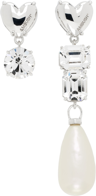 Photo: AMBUSH Silver Pearl Mix Earrings