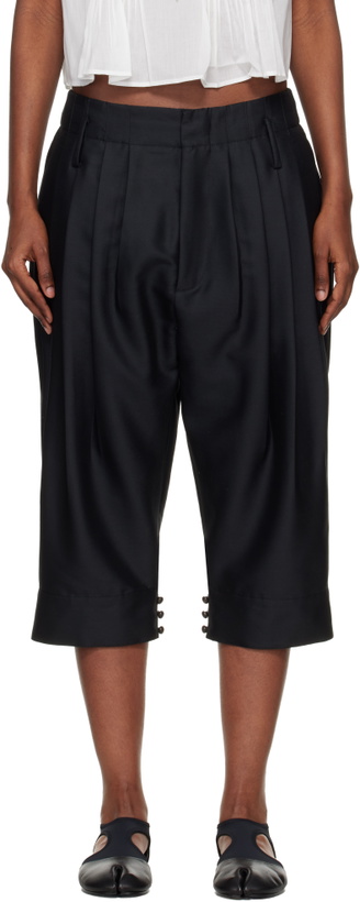 Photo: Kenzo Black Kenzo Paris Tailored Cropped Pleated Trousers