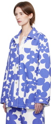 Marni Blue & White Dillies Print Jacket