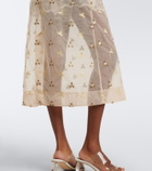 Simone Rocha Embroidered tulle midi skirt