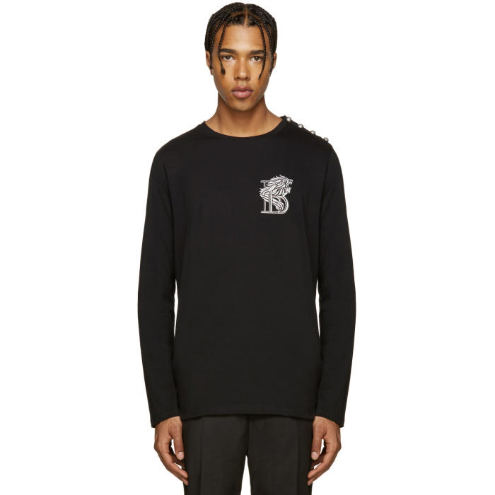 Photo: Balmain Black Embroidered B T-Shirt