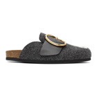 JW Anderson Grey Low Felt Buckle Slippers