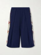 KAPITAL - Kome-Kome Straight-Leg Satin-Jersey Shorts - Blue