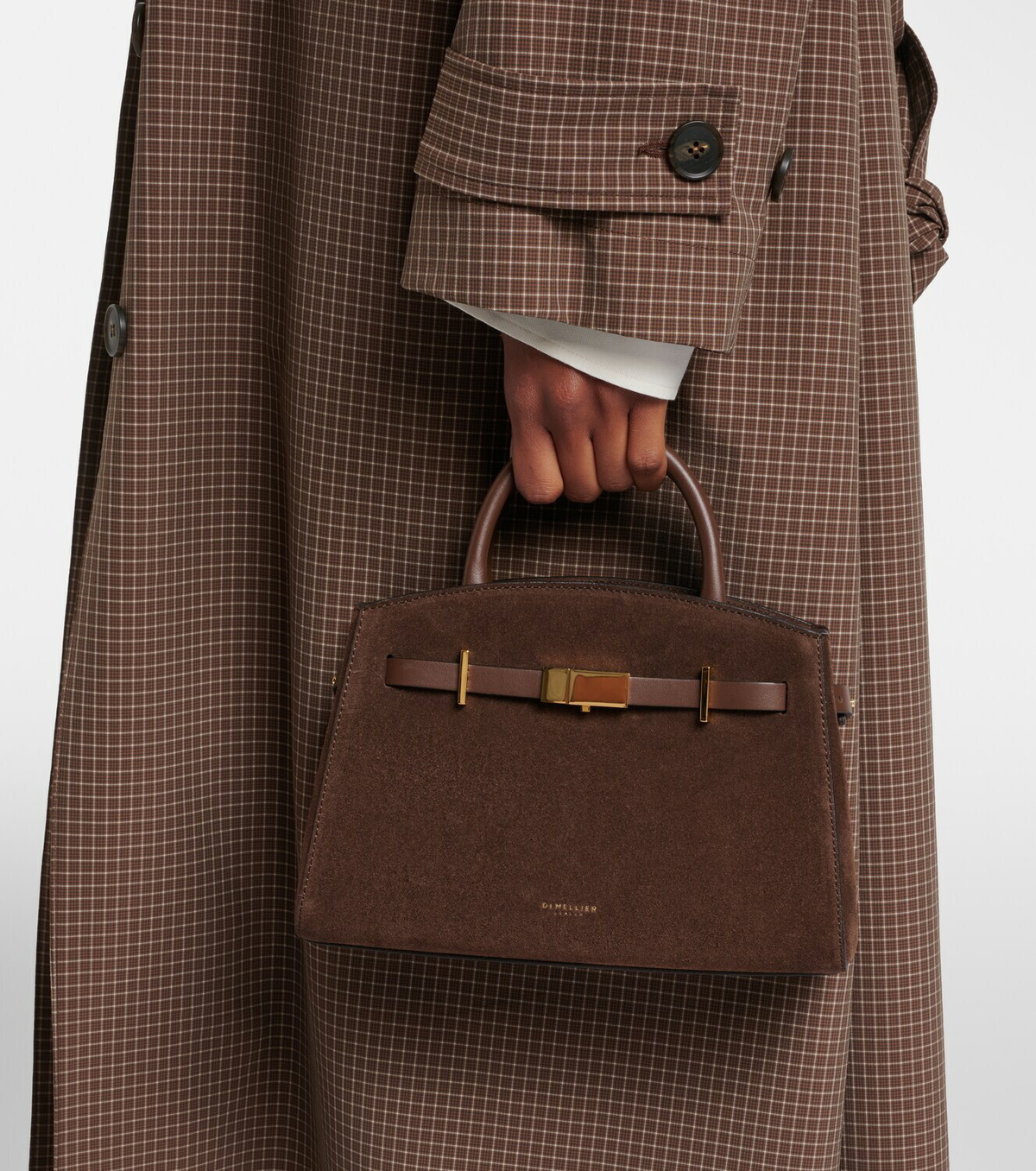 DeMellier Hudson Small suede top-handle bag