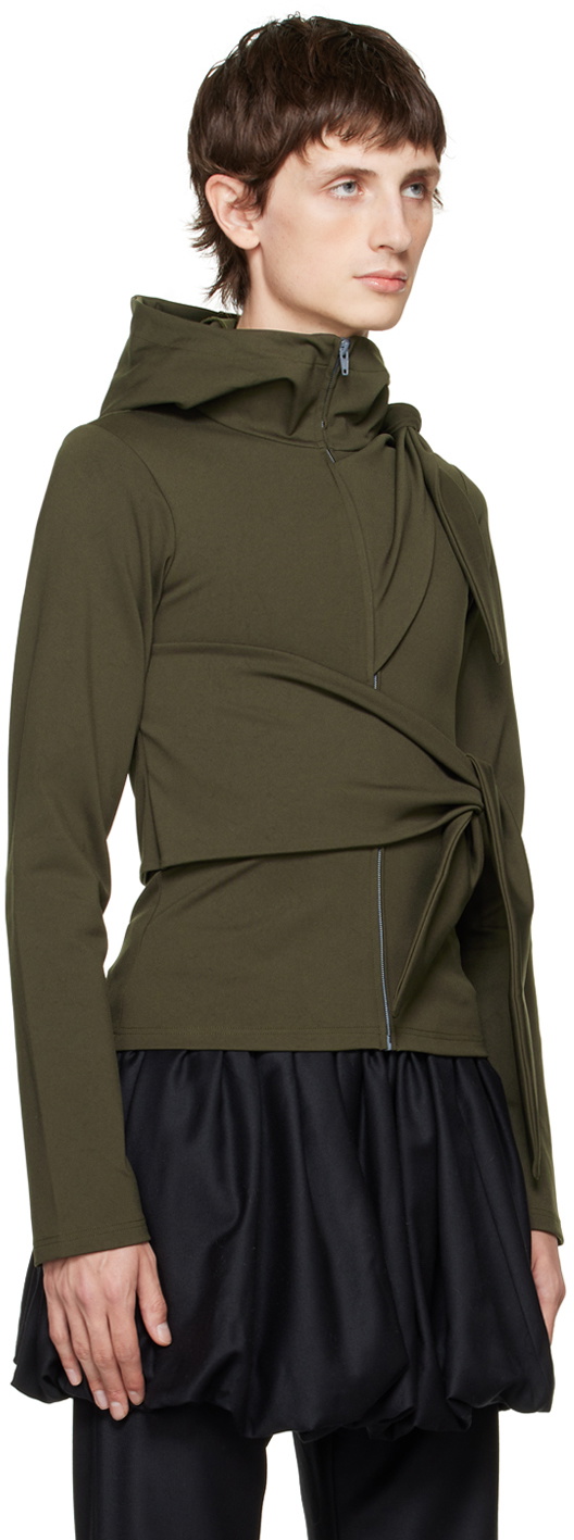 AARON ESH SSENSE Exclusive Khaki Tied Hoodie