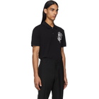 Alexander McQueen Black Embroidered Skull Polo