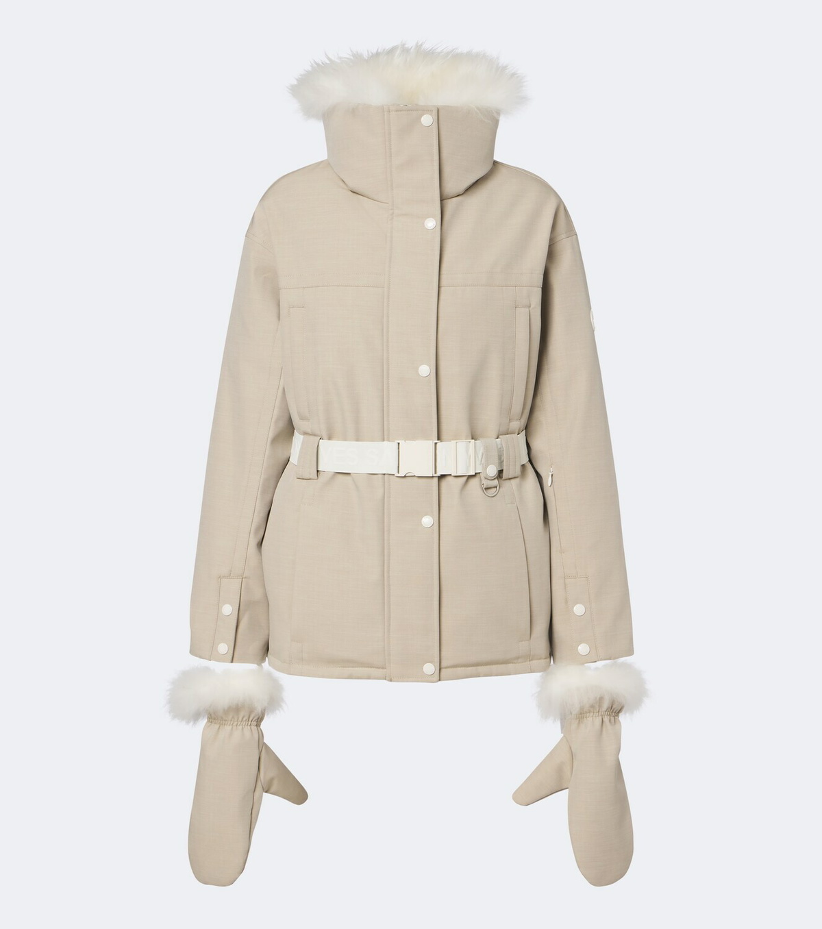 Yves Salomon Belted shearling-trimmed ski jacket