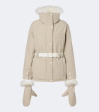 Yves Salomon Belted shearling-trimmed ski jacket