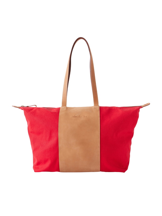Photo: Aimé Leon Dore - Logo-Embossed Leather-Trimmed Canvas Tote - Red