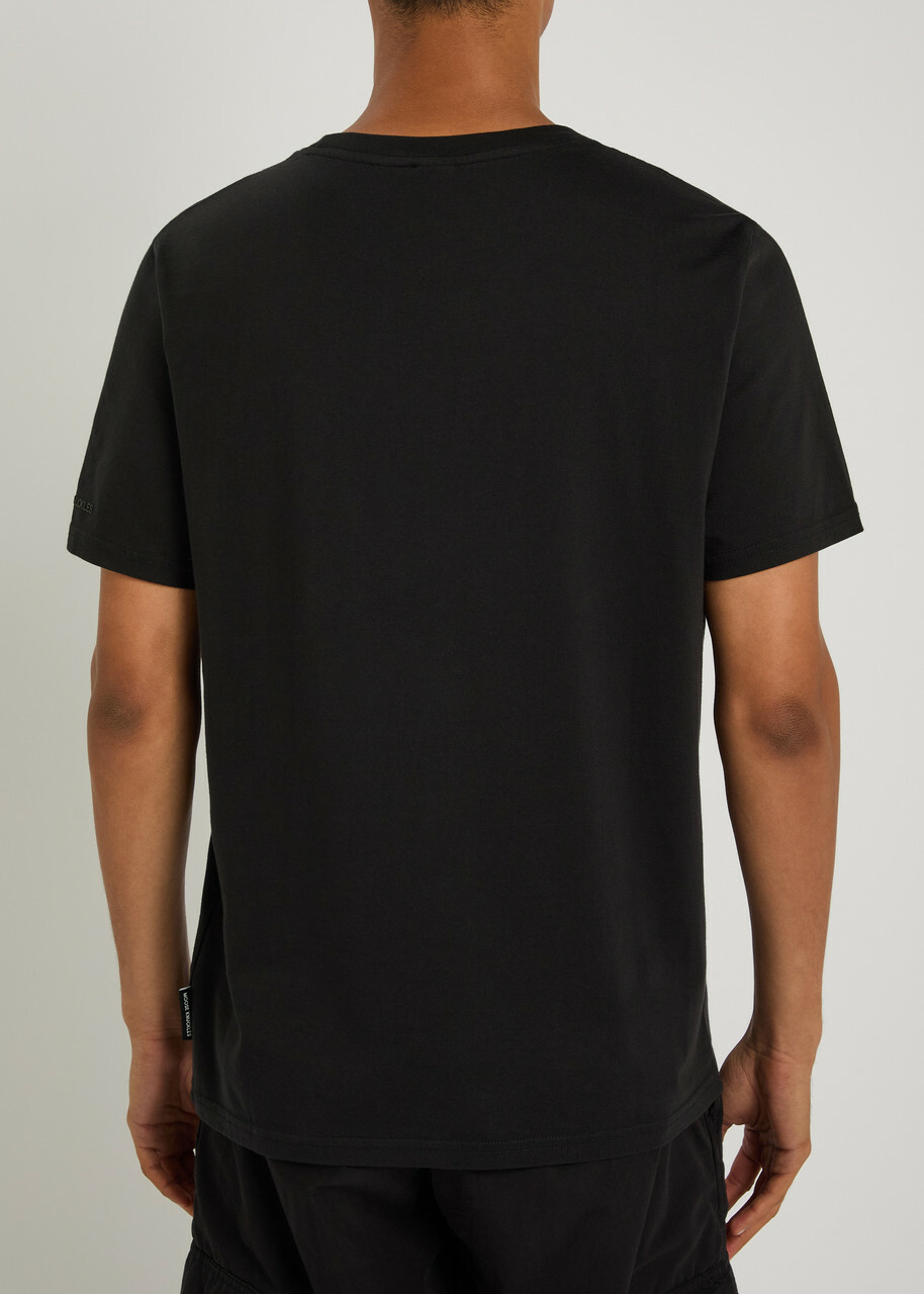 Moose Knuckles Augustine Drip Printed Cotton T-shirt Black