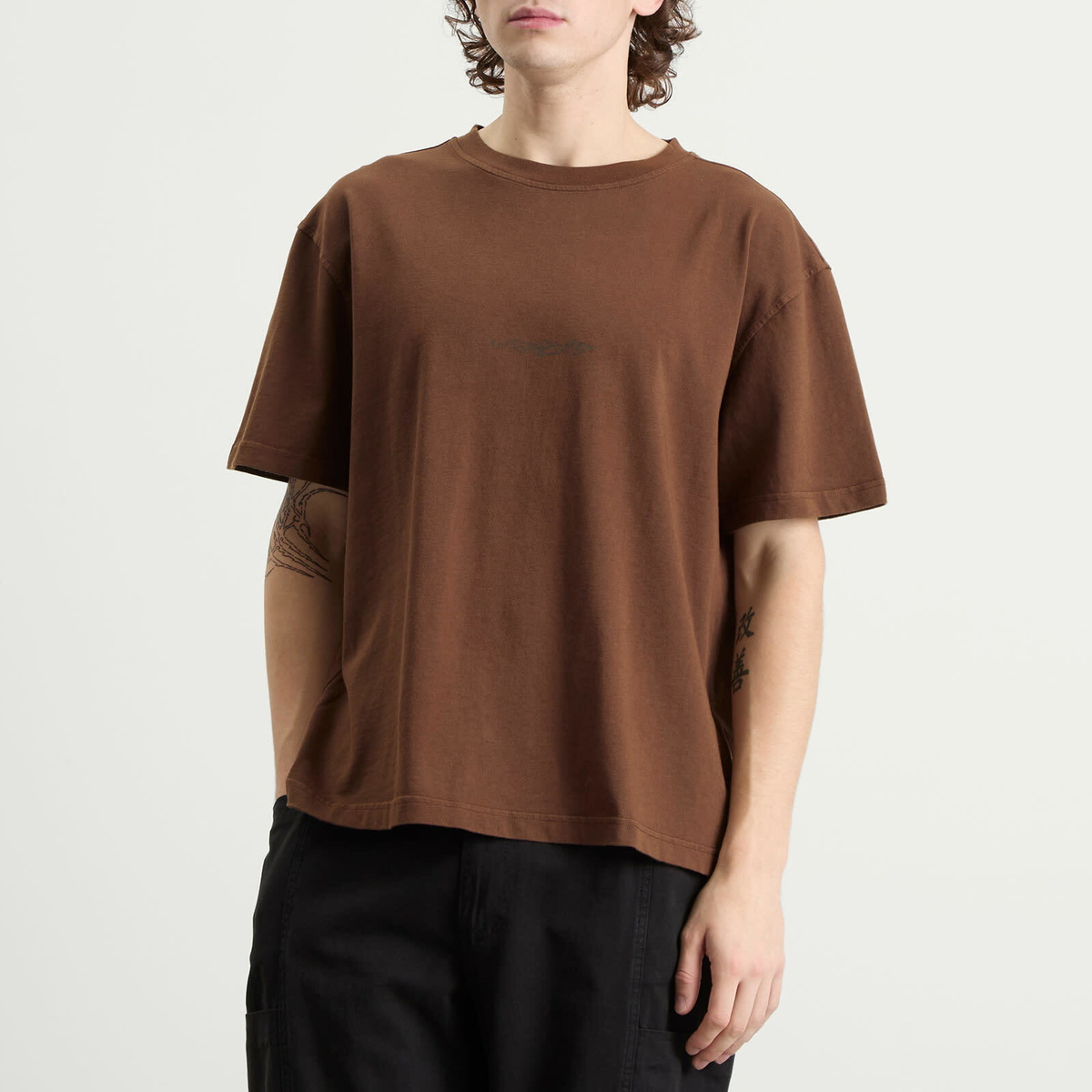 KA_YO_Prototype Men's Boxy Graphic T-Shirt in Burnt Wine
