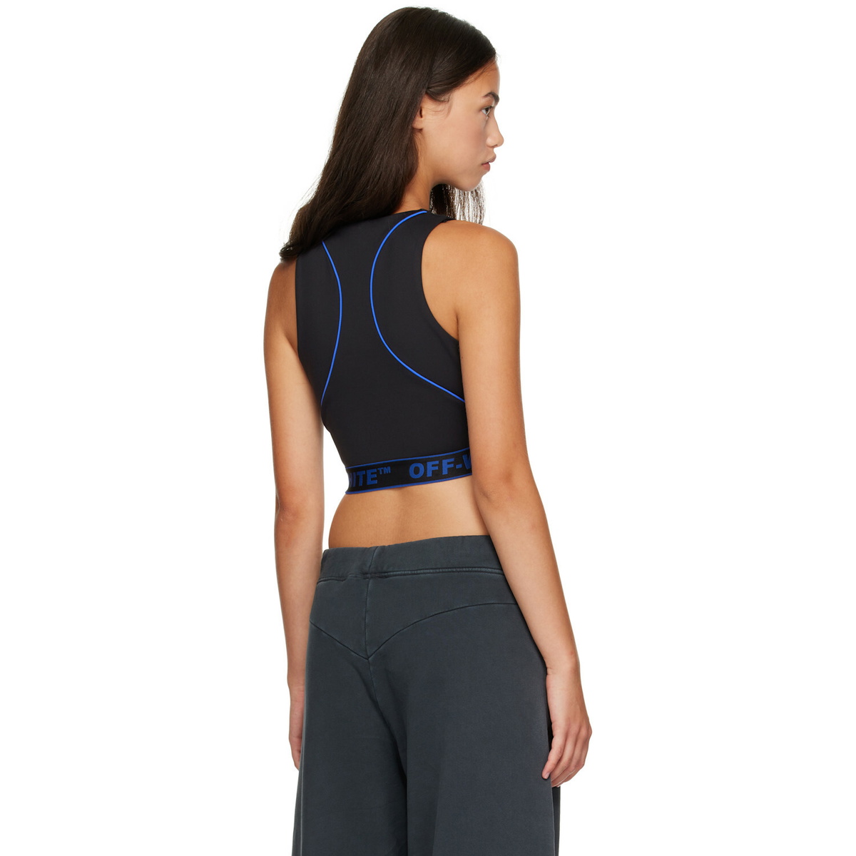 Off-White Black Logoband Lycra Tank Top