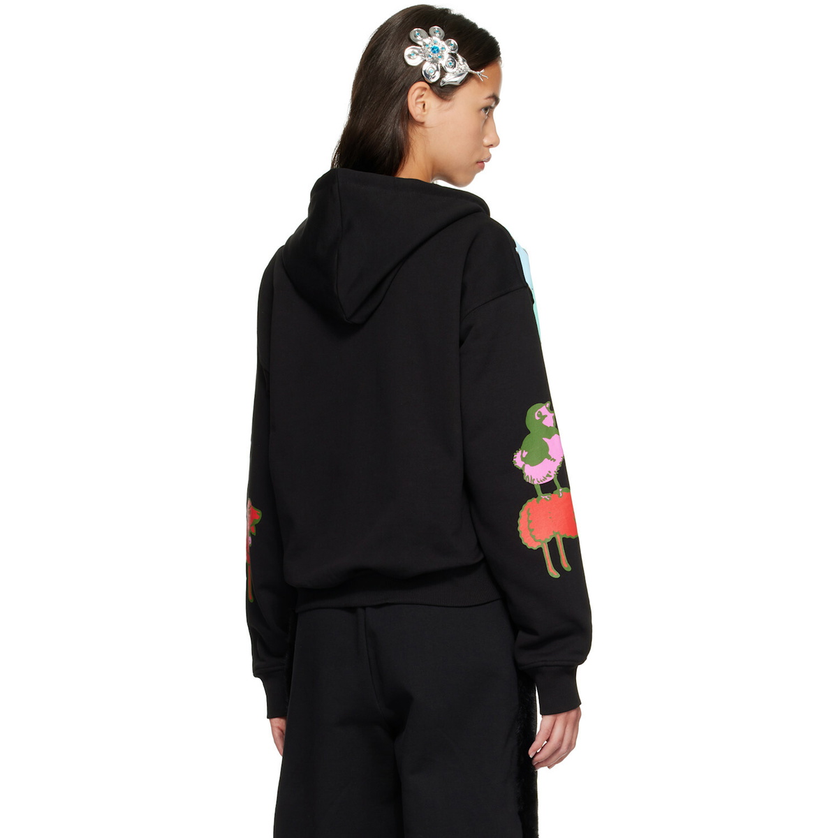 Chopova Lowena Black Double Woody Baby Zip Hoodie