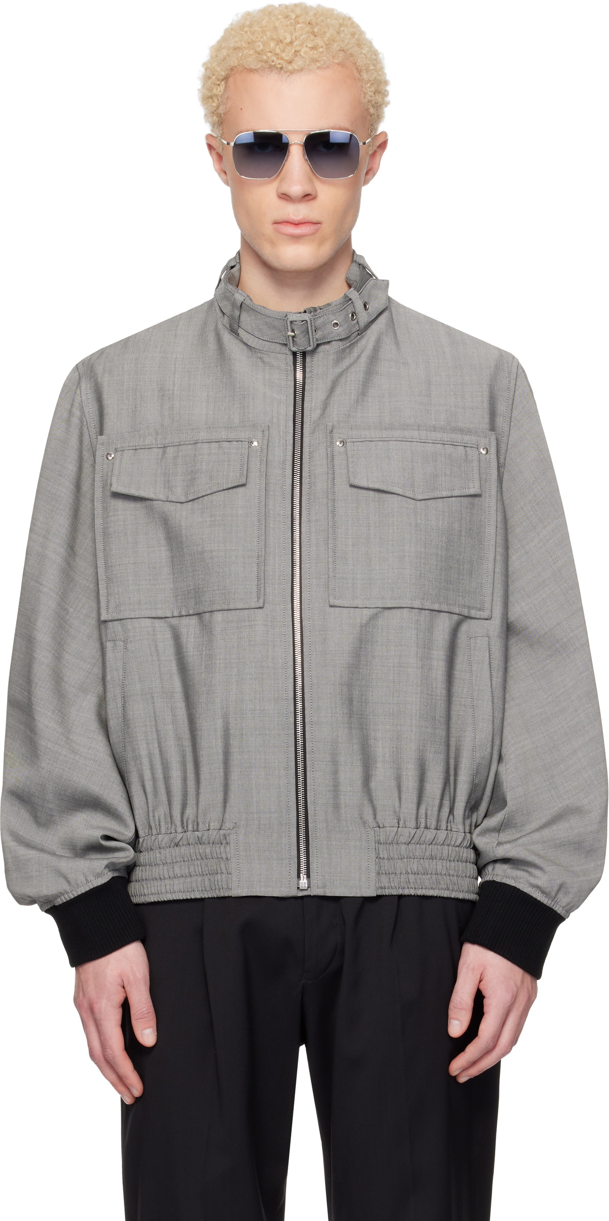 Lanvin Gray Mohair Wool Jacket