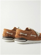 Visvim - Hockney-Folk Suede Boat Shoes - Brown