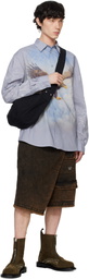 MISBHV Brown Ibiza Cargo Kilt Denim Shorts