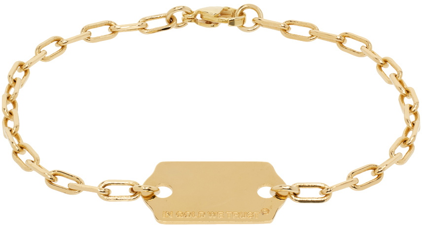 Photo: IN GOLD WE TRUST PARIS SSENSE Exclusive Gold Cable Chain Bracelet