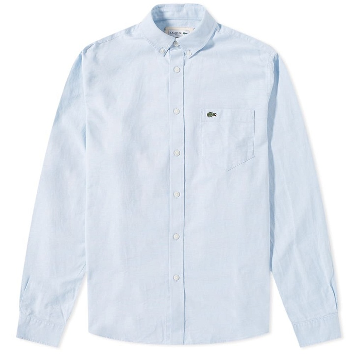 Photo: Lacoste Men's Button Down Oxford Shirt in Overview Blue