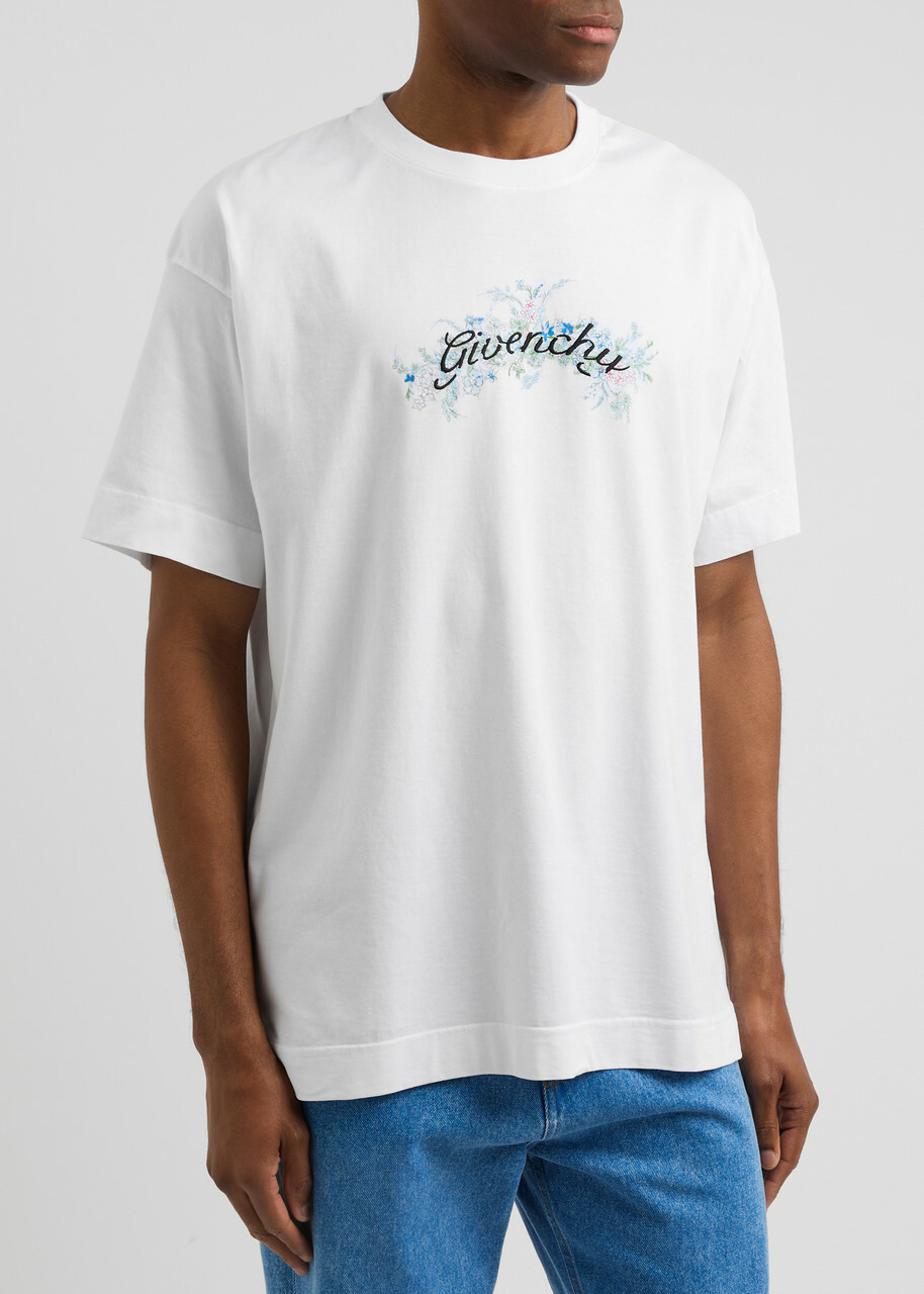 Givenchy Logo-embroidered Cotton T-shirt White Givenchy