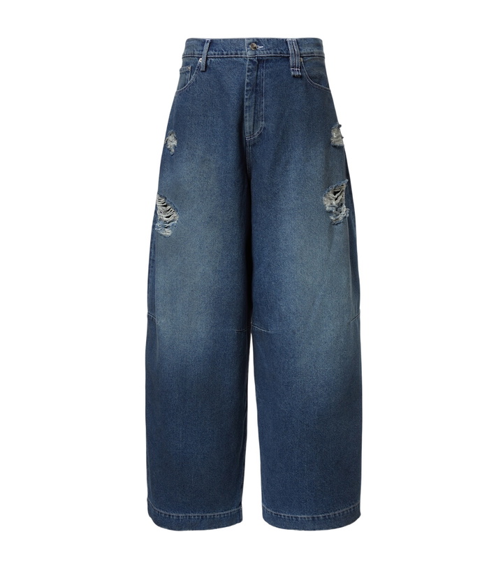 Photo: Simone Rocha Distressed wide-leg jeans