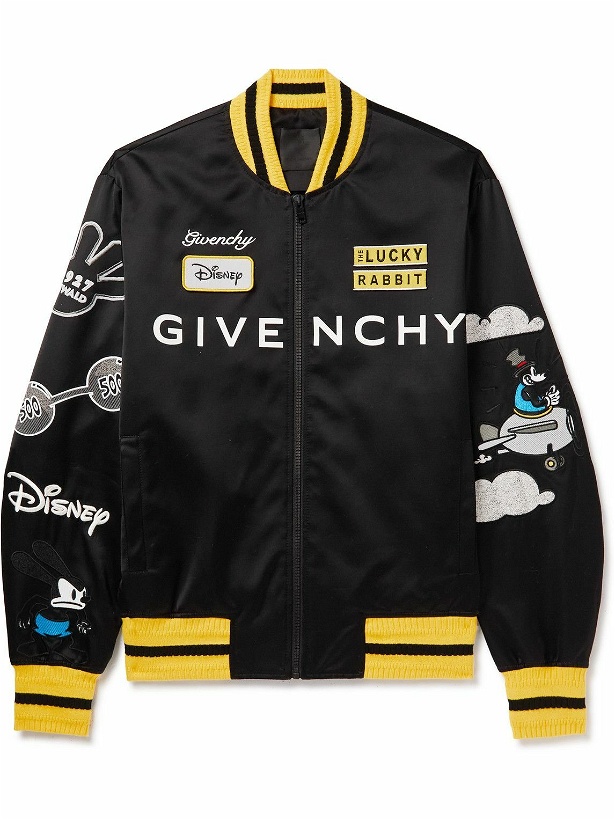 Photo: Givenchy - Disney Oswald Logo-Print Appliquéd Shell Bomber Jacket - Black