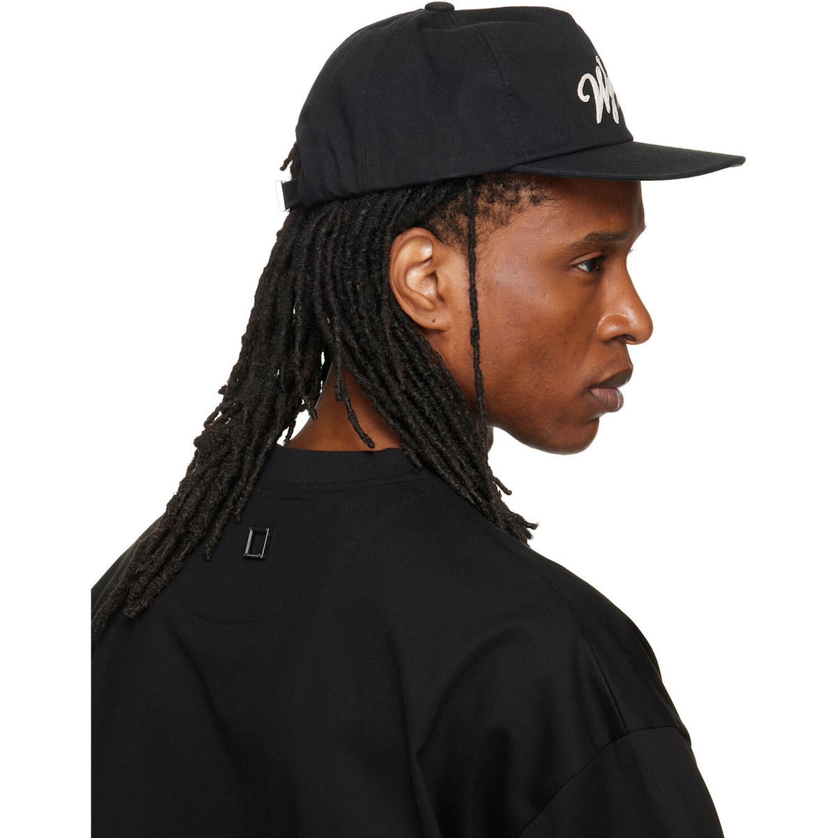 WOOYOUNGMI Black Flat Visor Baseball Cap