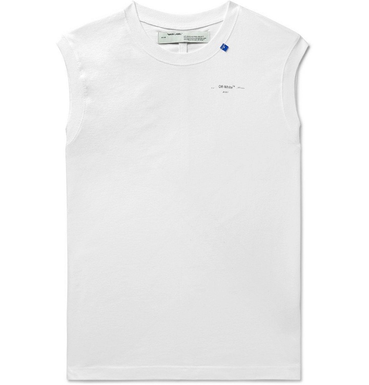 Photo: Off-White - Logo-Print Cotton-Jersey Tank Top - White