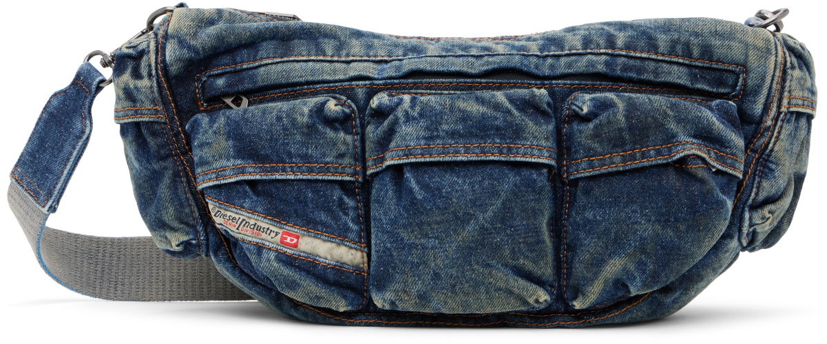 Diesel Blue Travel 3000-Multipocket Denim Bag Diesel