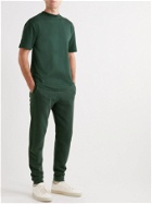 Sunspel - Brushed Cotton-Jersey Mock-Neck T-Shirt - Green