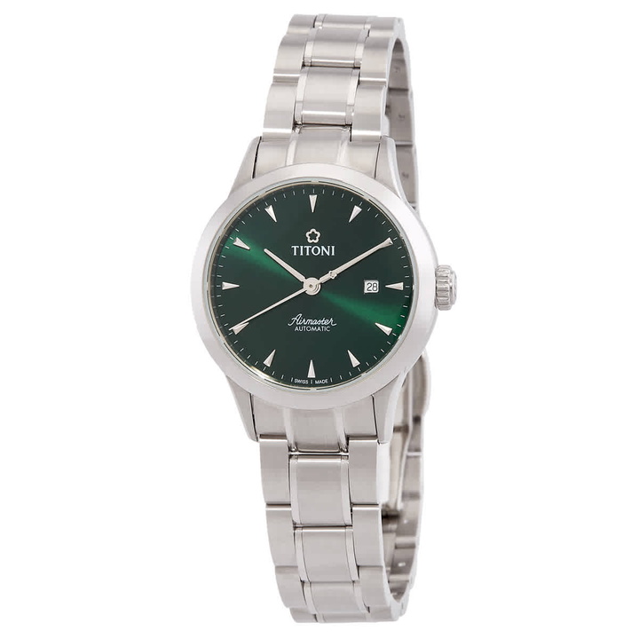 Photo: Titoni Airmaster Automatic Green Dial Ladies Watch 23733-S-673