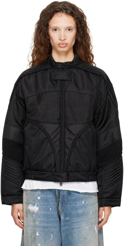 Photo: Acne Studios Black Shiny Drill Bomber Jacket