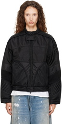 Acne Studios Black Shiny Drill Bomber Jacket