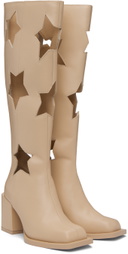 ANDREJ GRONAU SSENSE Exclusive Beige Star Cut Boots