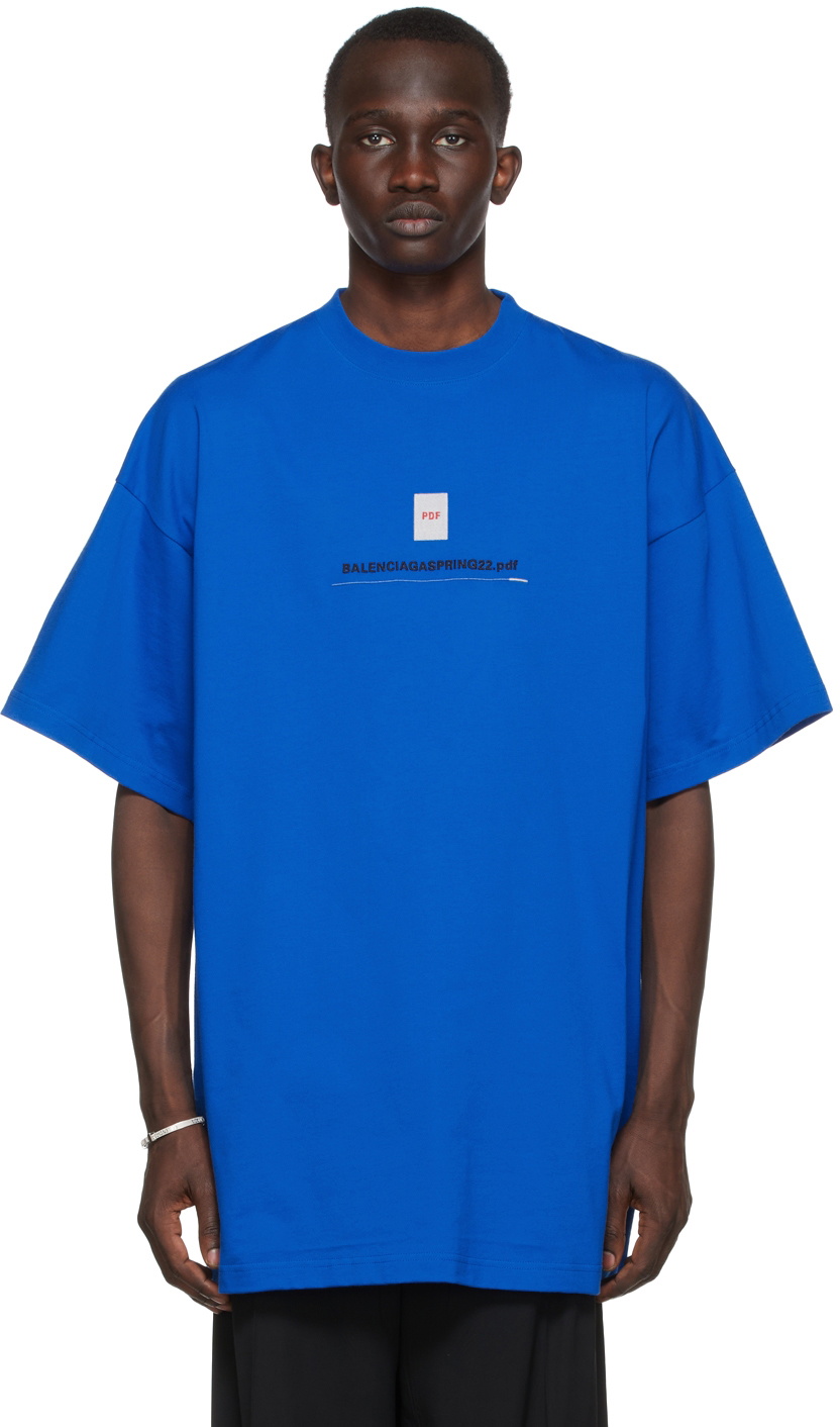 Balenciaga Blue PDF T-Shirt Balenciaga