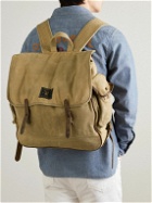 RRL - Falcon Leather-Trimmed Cotton-Canvas Backpack
