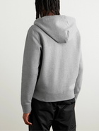 Moncler - Logo-Appliquéd Cotton-Jersey Zip-Up Hoodie - Gray