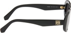 LOEWE Black Mini Anagram Steps Rectangle Sunglasses