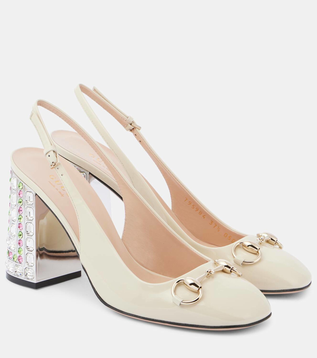 Gucci Horsebit embellished leather slingback pumps Gucci