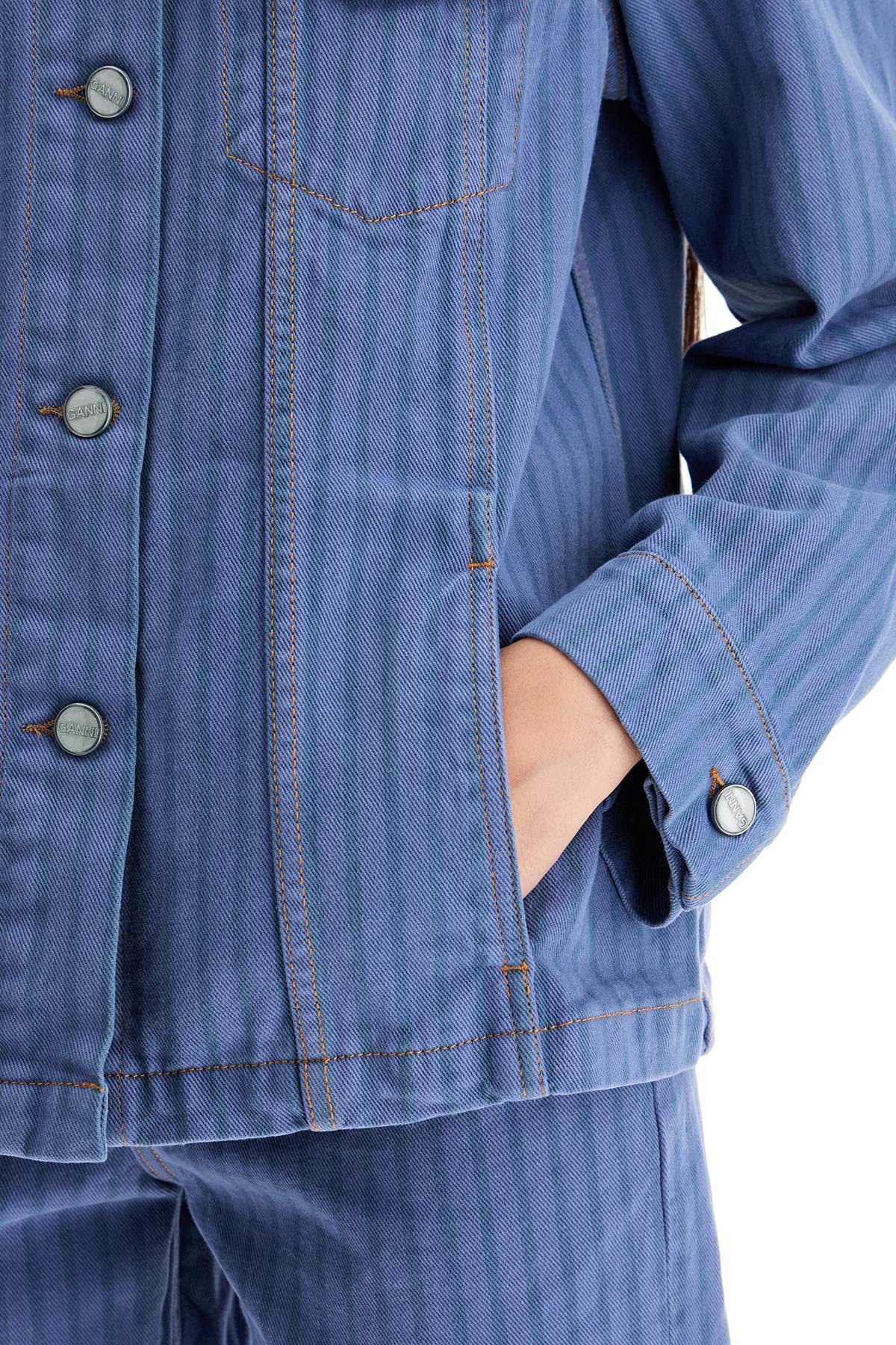 GANNI｜DENIM JACKETS (STRIPE OVERDYED DENIM JACKET (J152 GANNI 