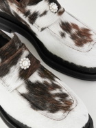 Simone Rocha - Faux Pearl-Embellished Calf Hair Loafers - White