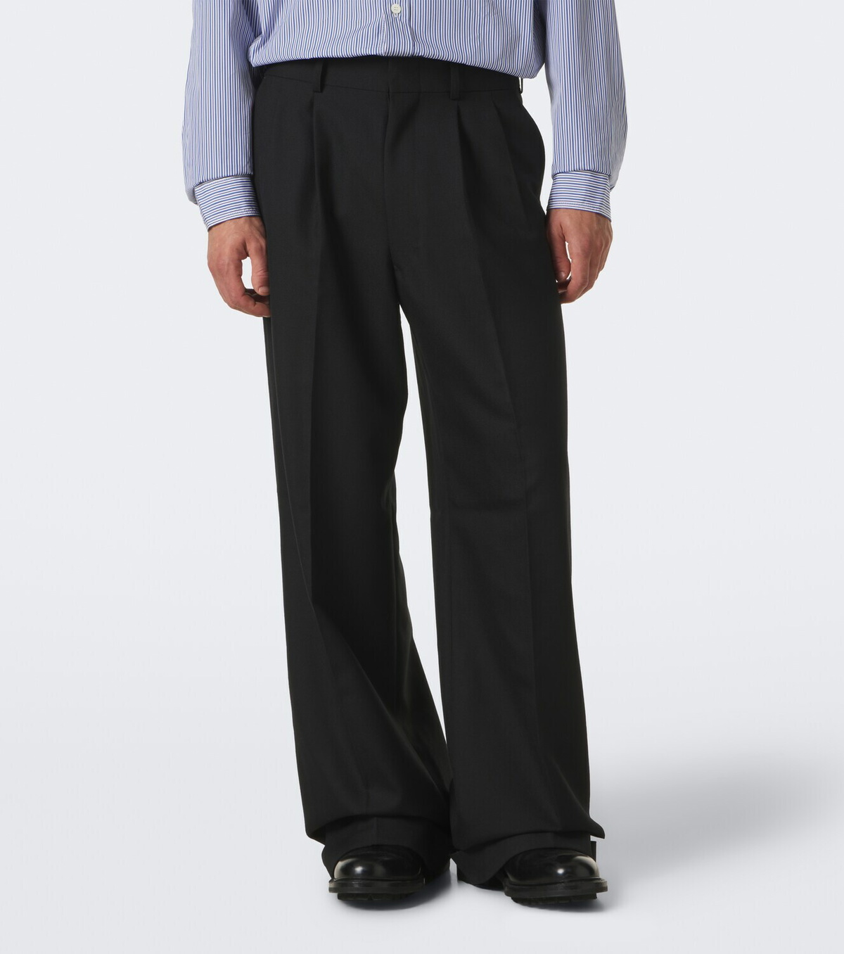 Junya Watanabe Pleated wool twill wide-leg pants